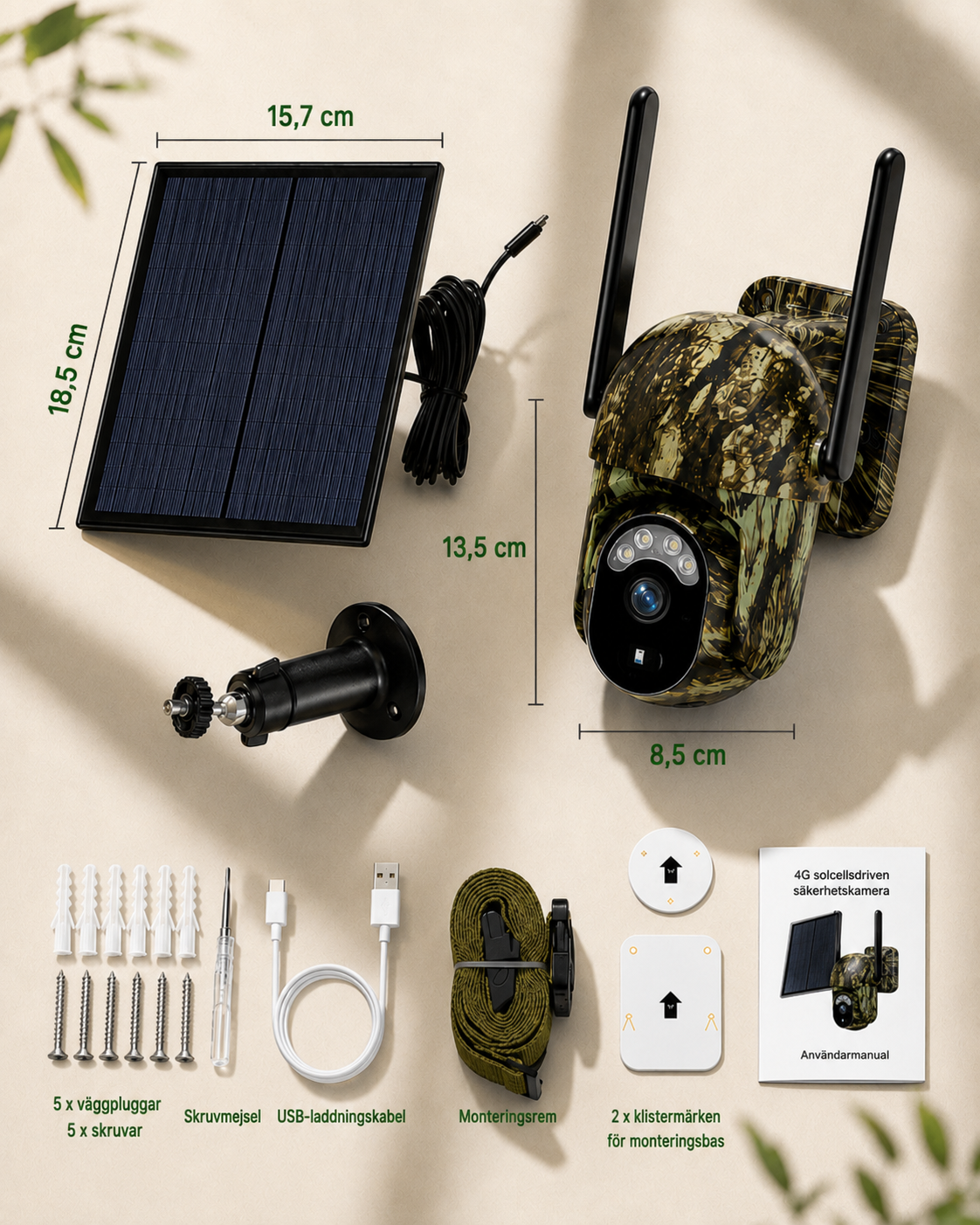 SolarWatch 360 Camo - Soldriven trådlös övervakningskamera