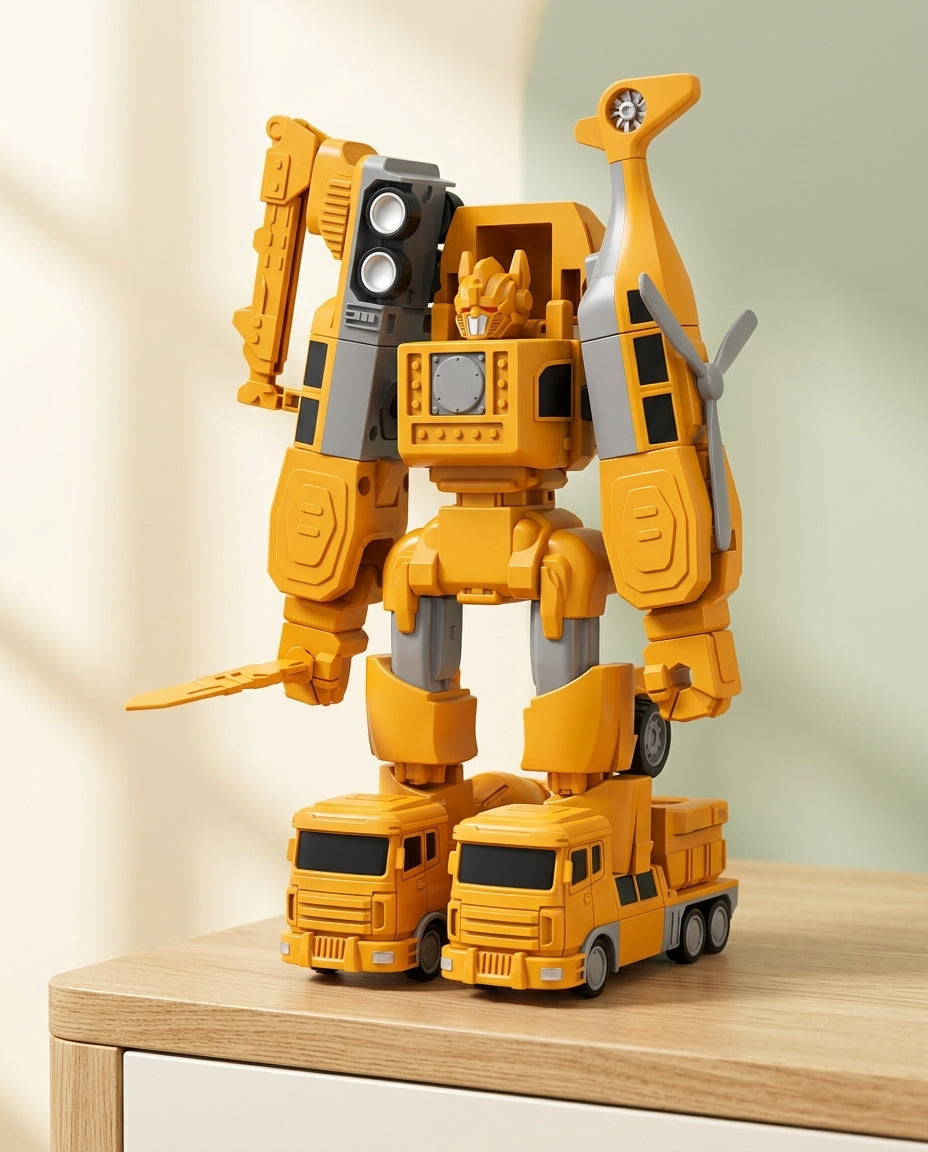 The Mighty Builder Squad | 7-i-1 magnetisk förvandlingsbar byggfordonsstyrka
