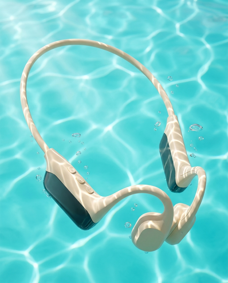 Vattentäta simhörlurar | 32GB MP3 Bluetooth IPX8