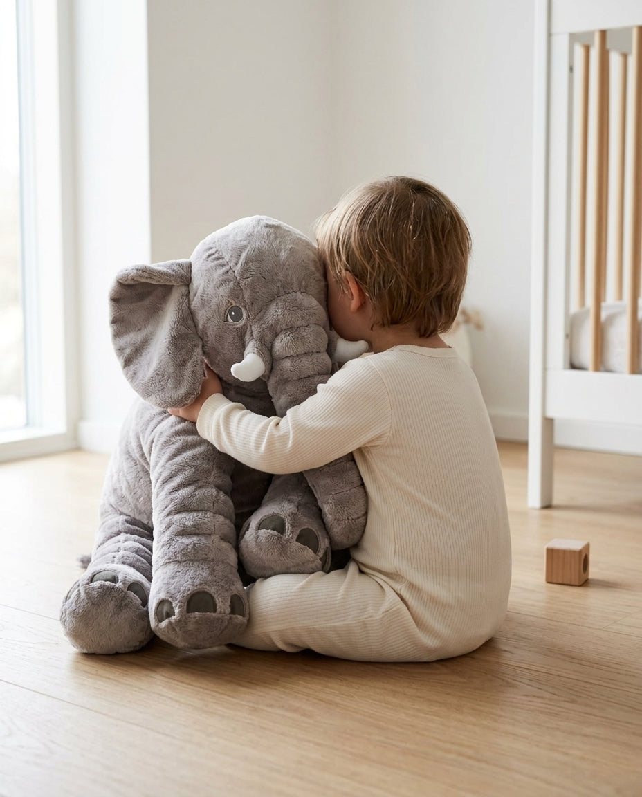 Plyschkudde Elefant – Mjuk Kuddleksak för Barn