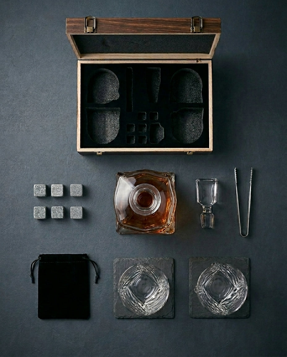 Kristallwhisky-Set | Karaff och Glas – Presentförpackning