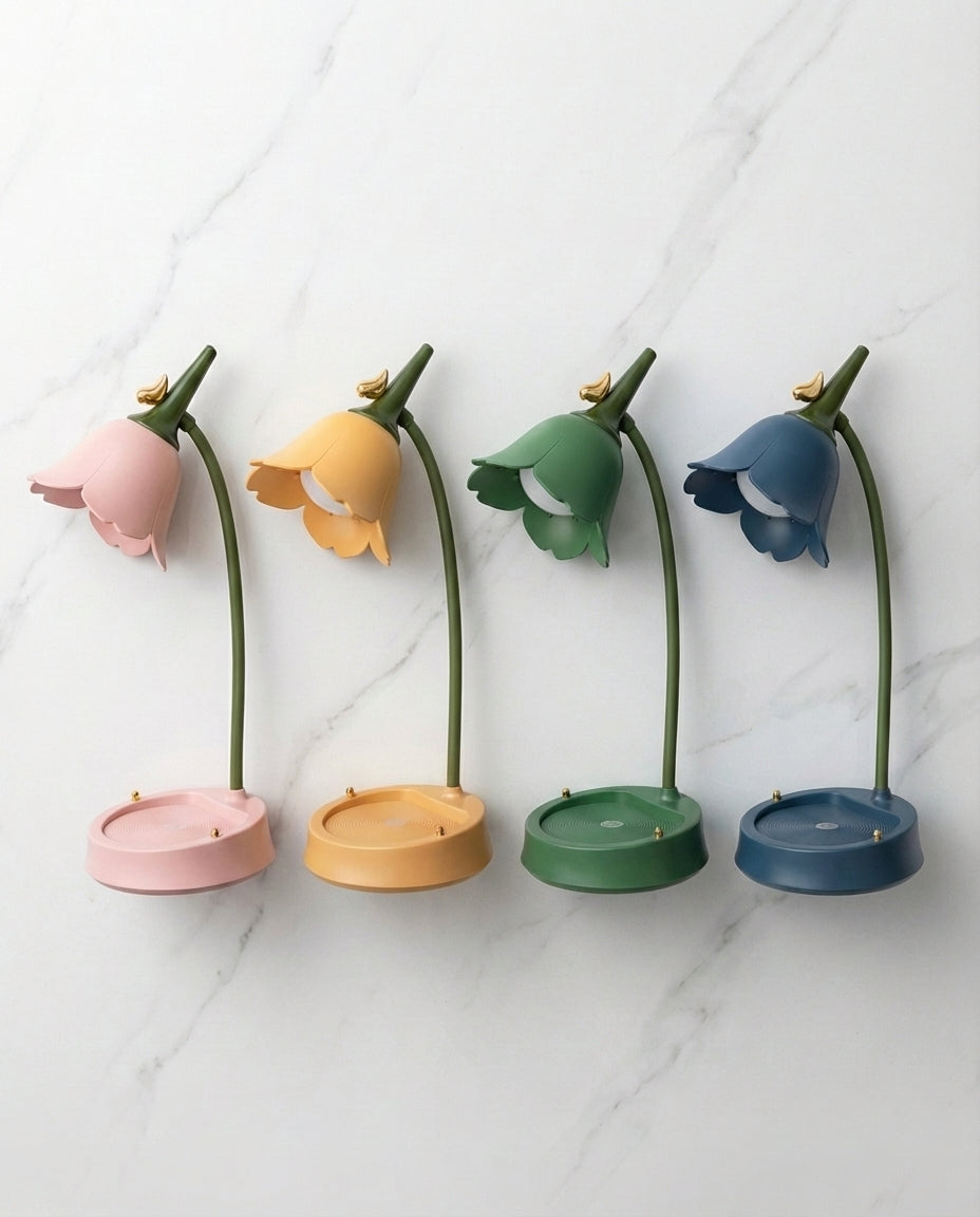 Blomformad bordslampa | BloomGlow – Touch & Dimbar LED