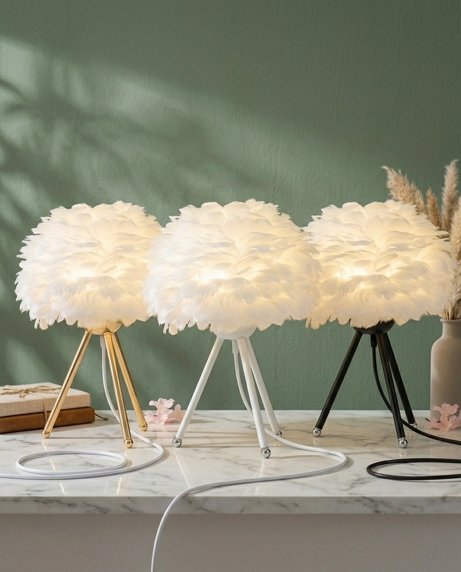 Fjäderlampa | Plume – Bordslampa med Stativ