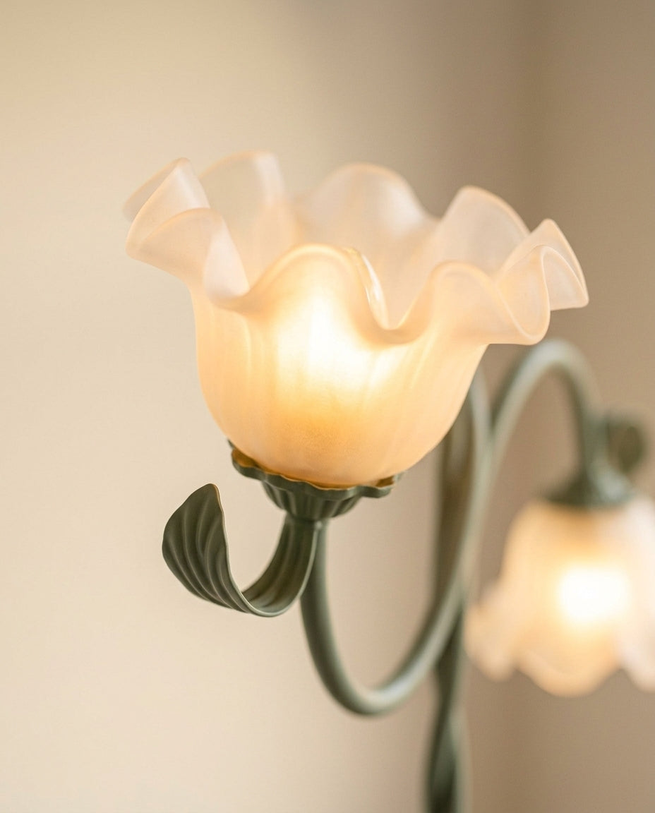 LED-golvlampa blomdesign | Mattgrönt utförande