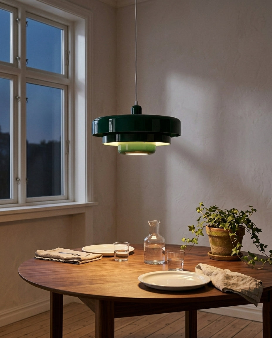 Nordisk pendellampa | Flerskiktad vintage LED-taklampa