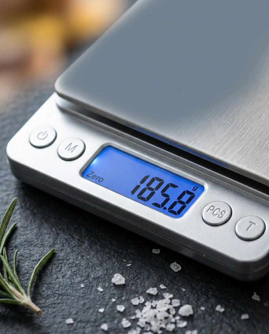 Digital köksvåg | Rostfritt stål | 0,1g–3kg