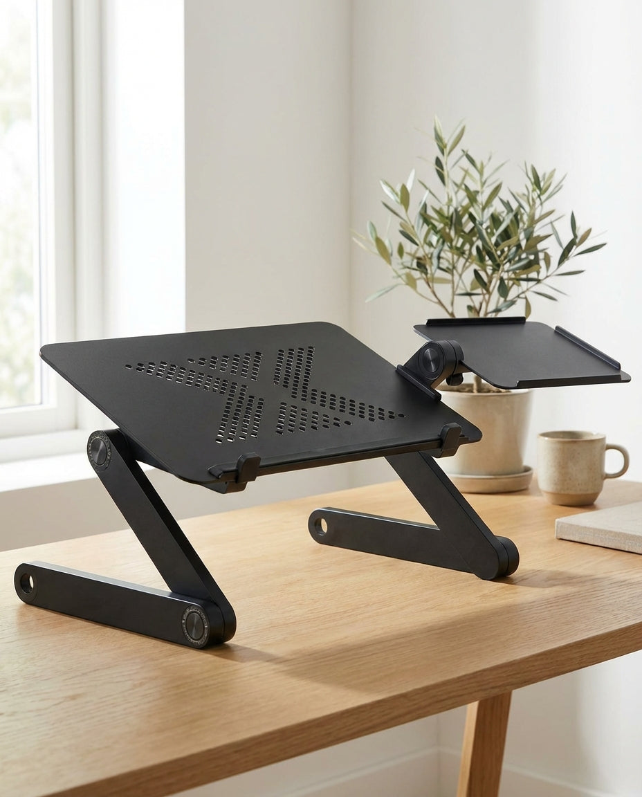 Justerbart laptopstativ med musplatta | OmniDesk Pro