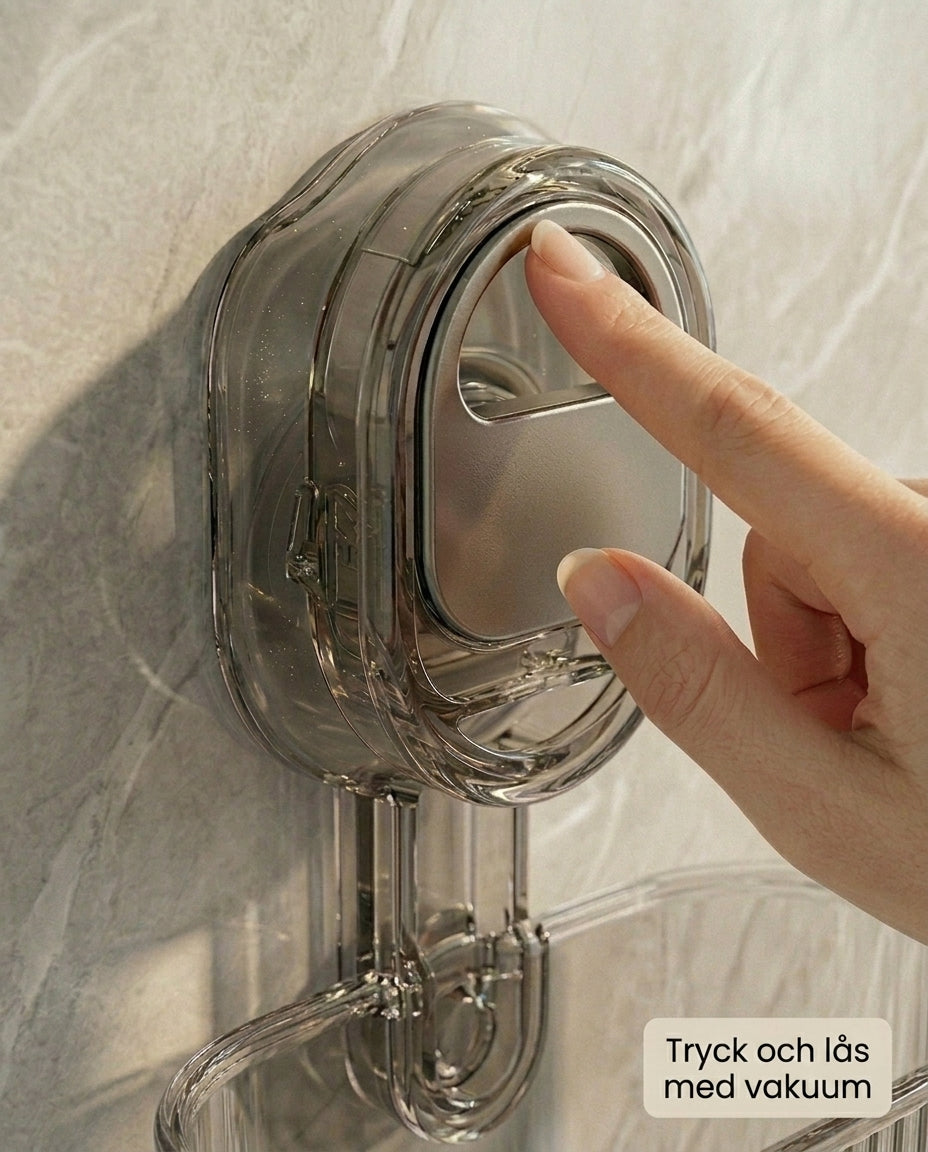 ClearGrip Vakuumhylla för badrum med tryckspak