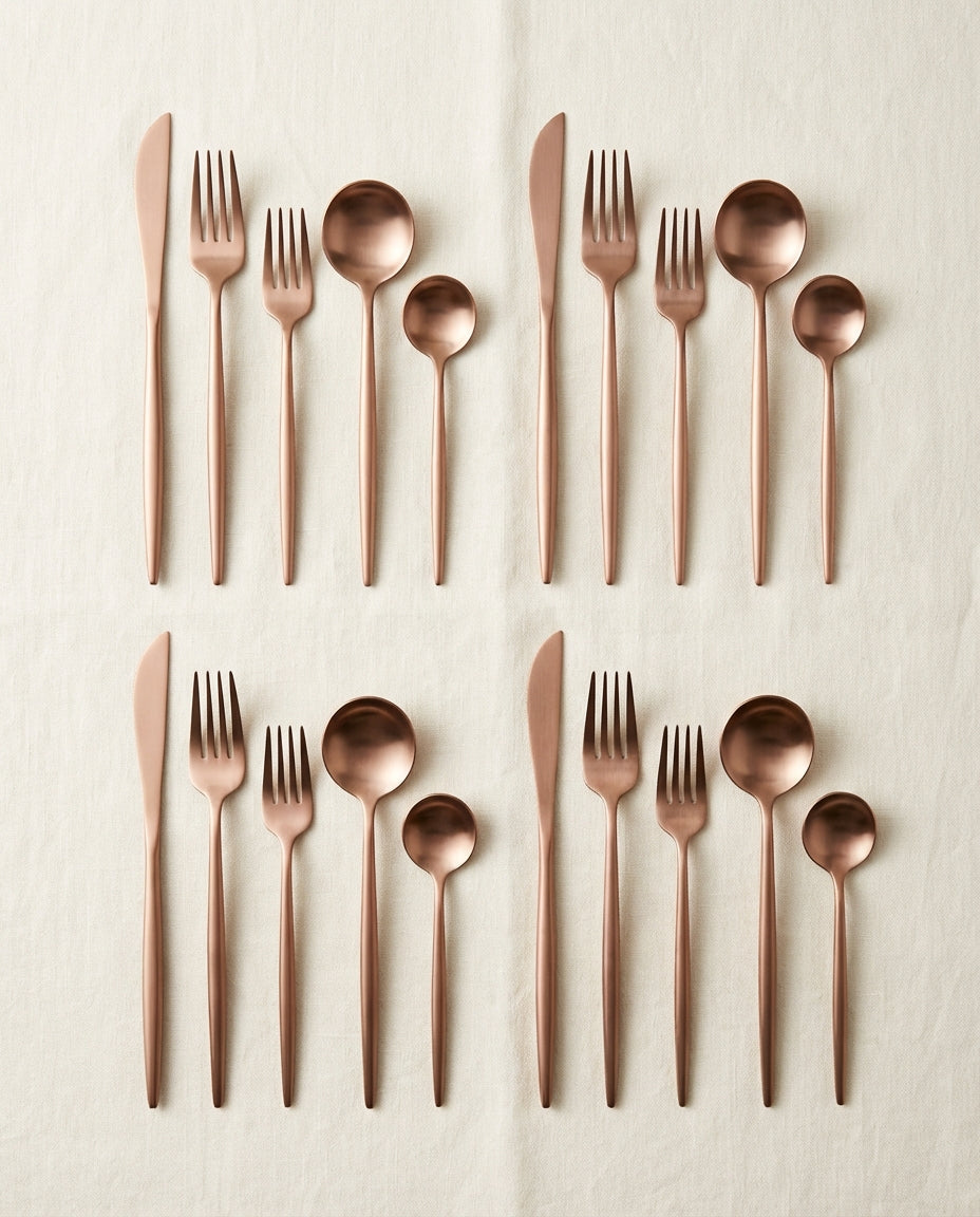 Minimalistiskt Bestick – Mattlackerat Bestick för 4–16 Pers