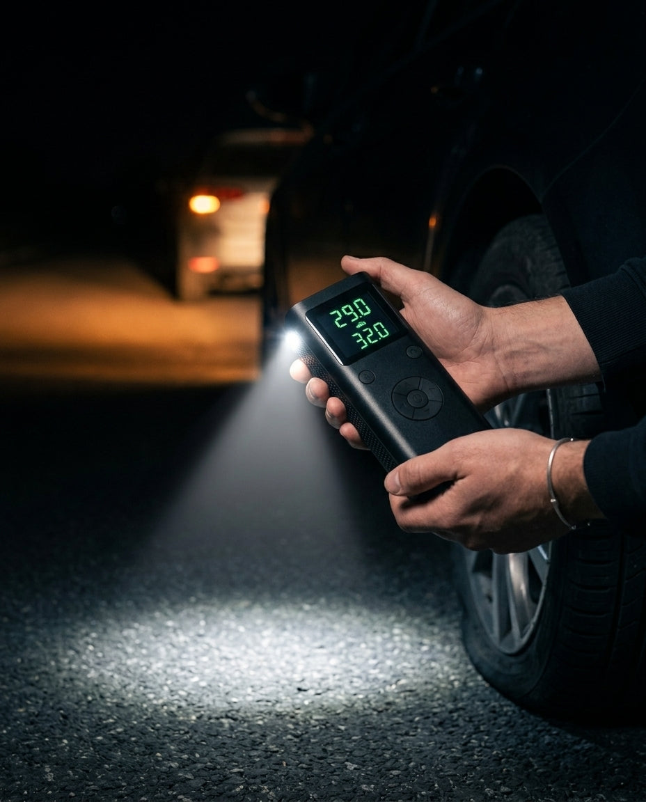 Bärbar Däckpump med Digital Display | PumpMate Go