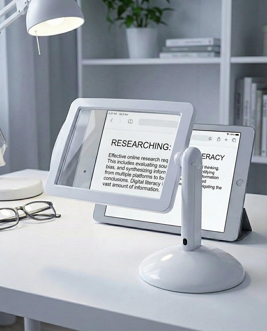 Sidforstorare med LED-ljus | ClaraVision stativforstoringsglas