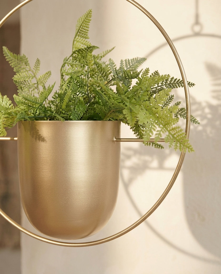 Hängande krukställning inomhus & utomhus | Guldring blomkruka