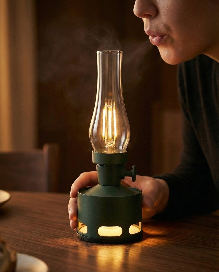 Uppladdningsbar Vintage LED-lykta – WickGlow | USB-C
