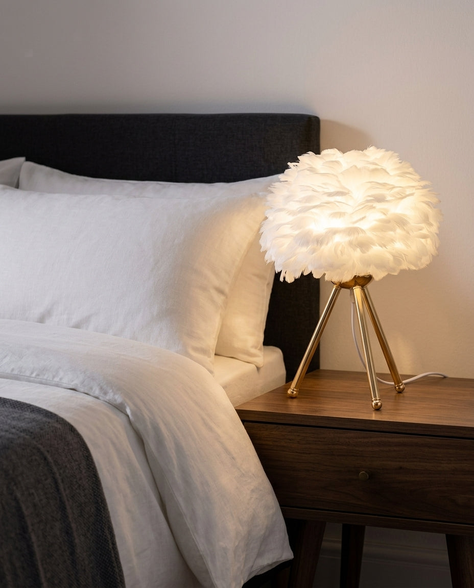 Fjäderlampa | Plume – Bordslampa med Stativ