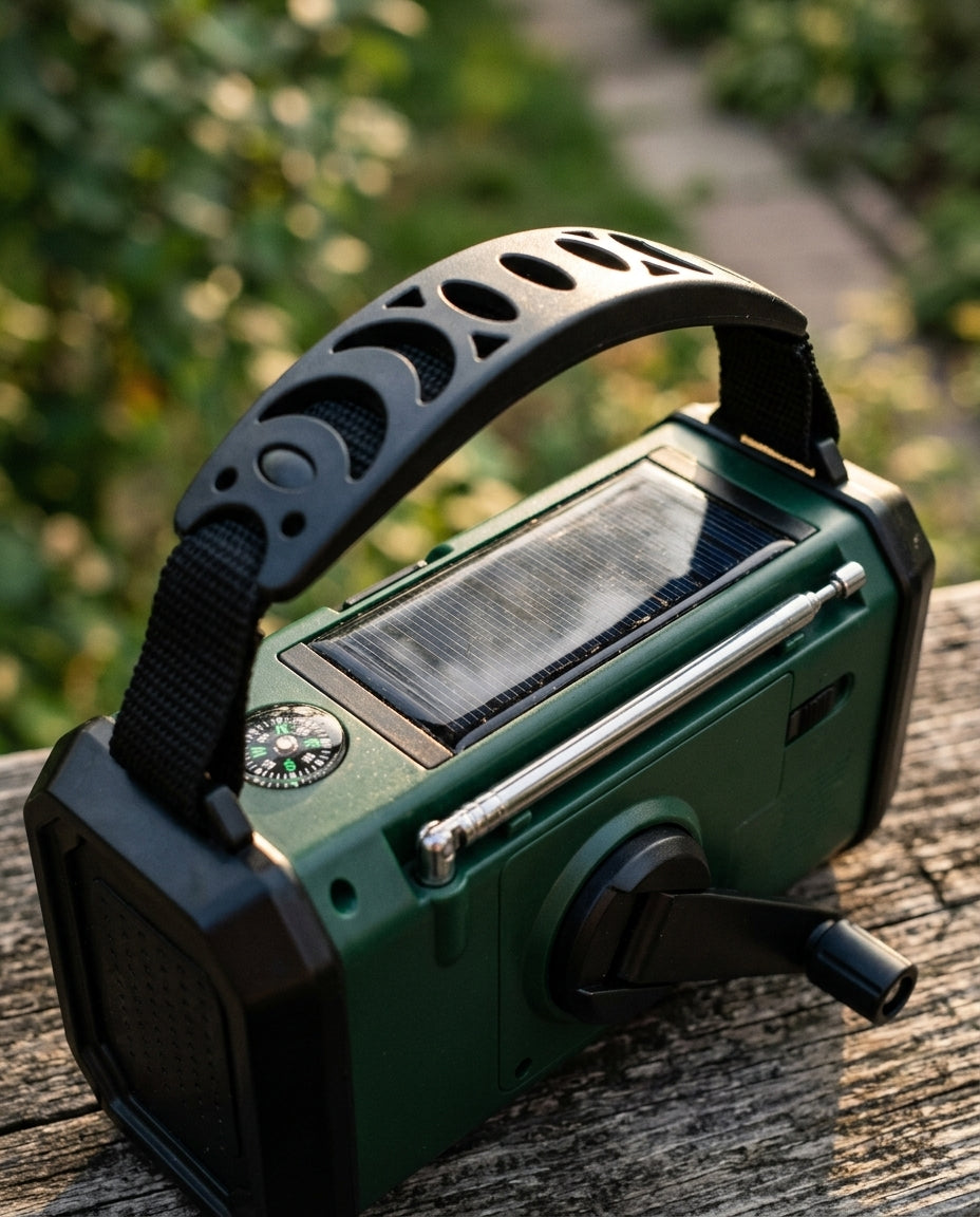 Nödradio med handvev | 10000mAh solcell ficklampa