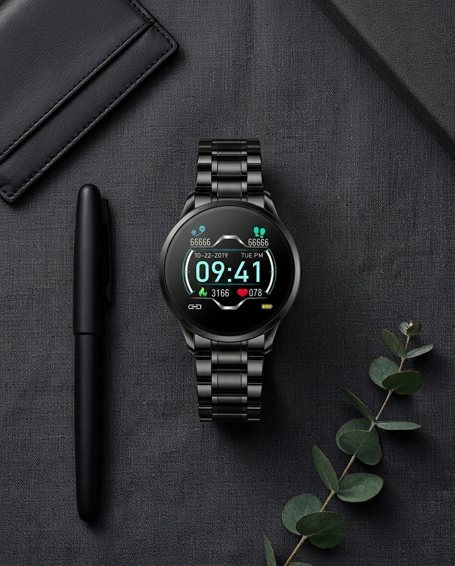 Klassisk Rund Smartwatch – Bluetooth | Apple & Android