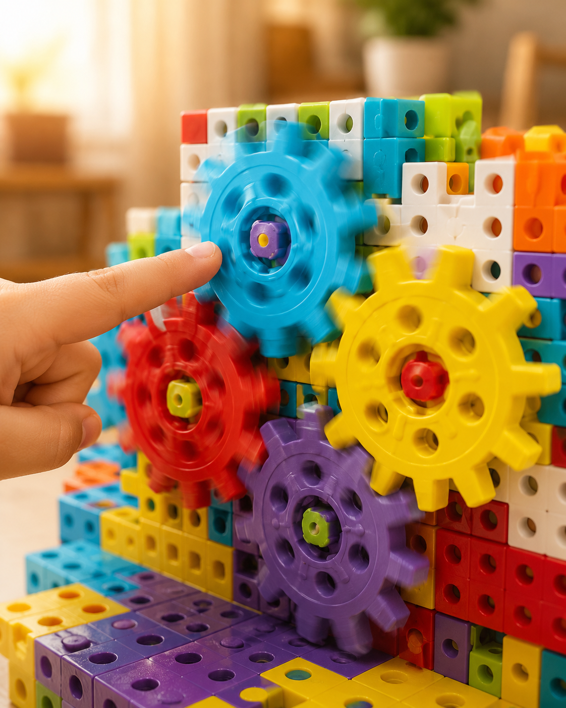Gearo | Montessori 3D-kugghjul och pusselbyggset
