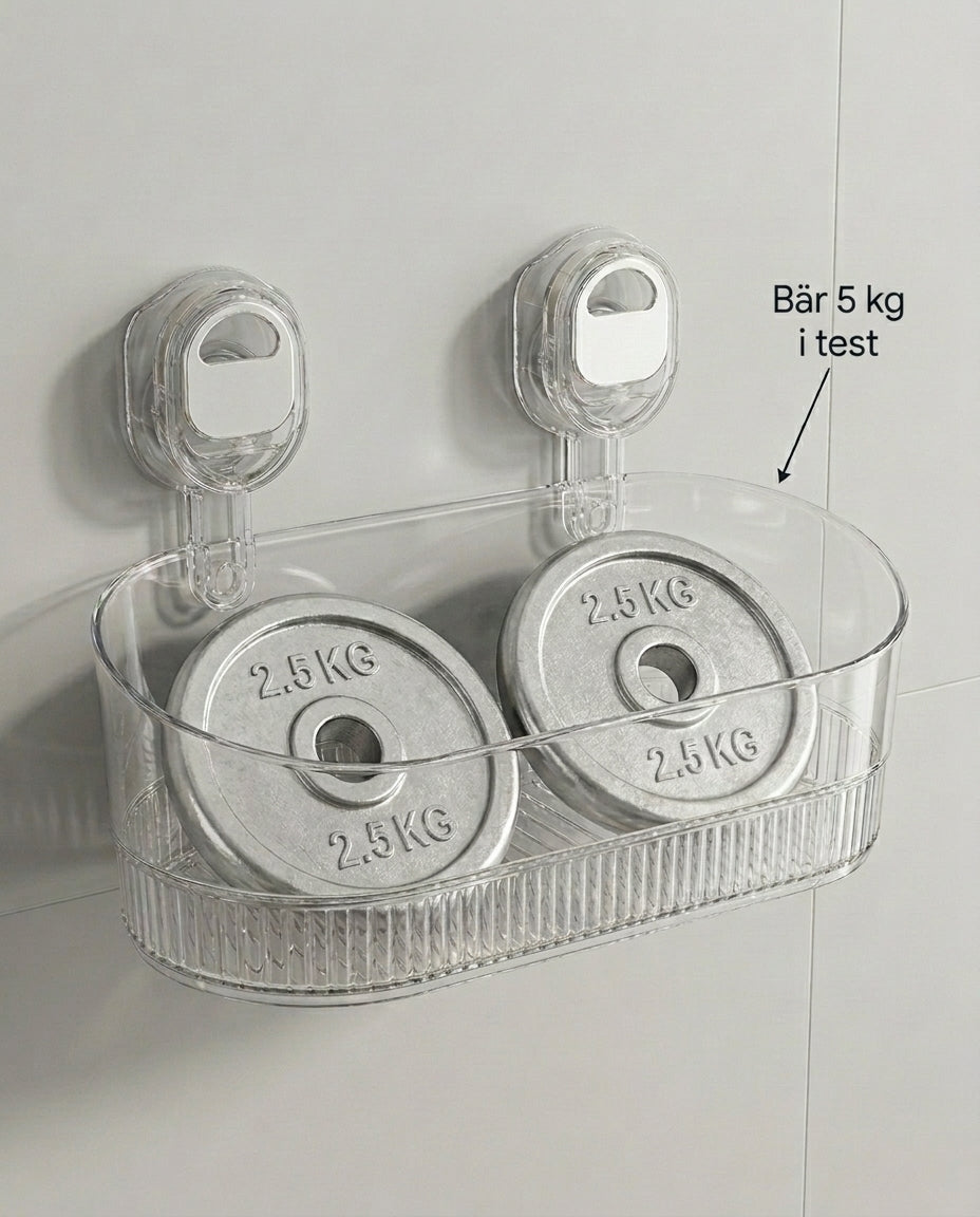 ClearGrip Vakuumhylla för badrum med tryckspak