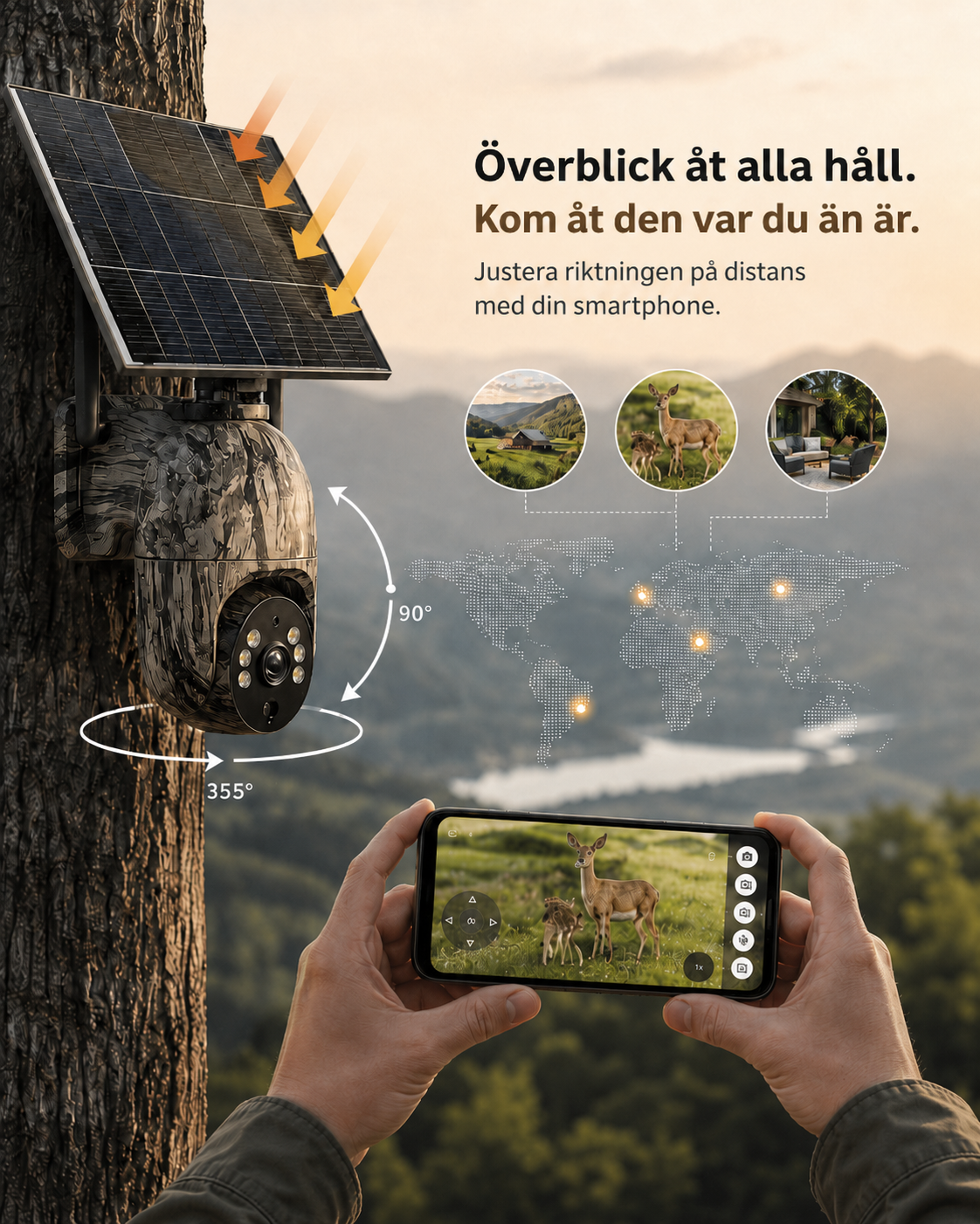 SolarWatch 360 Camo - Soldriven trådlös övervakningskamera