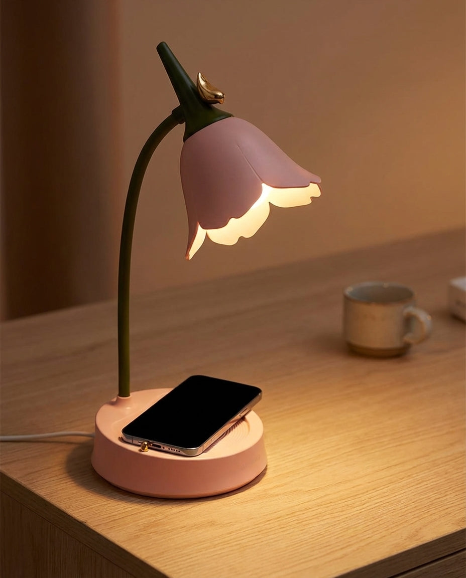 Blomformad bordslampa | BloomGlow – Touch & Dimbar LED