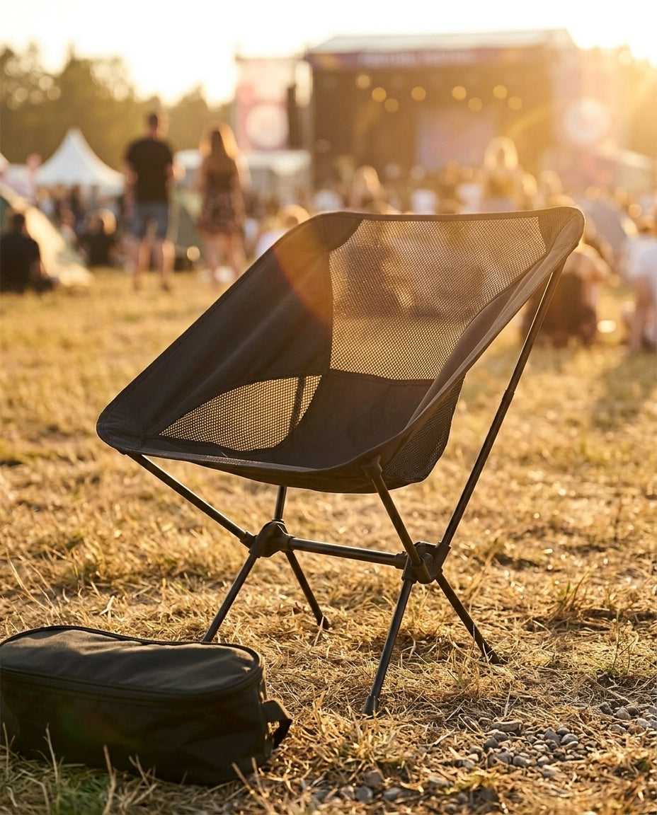 Hopfällbar campingstol | Lätt ryggsäcksstol för strand