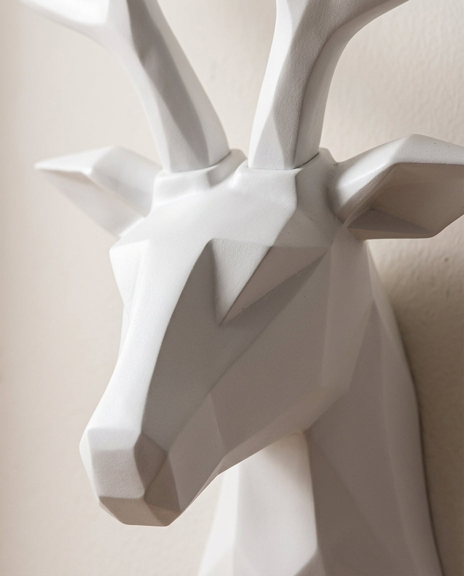 3D Geometriskt Hjorthuvud Väggdekor | Stilfullt Väggkonst