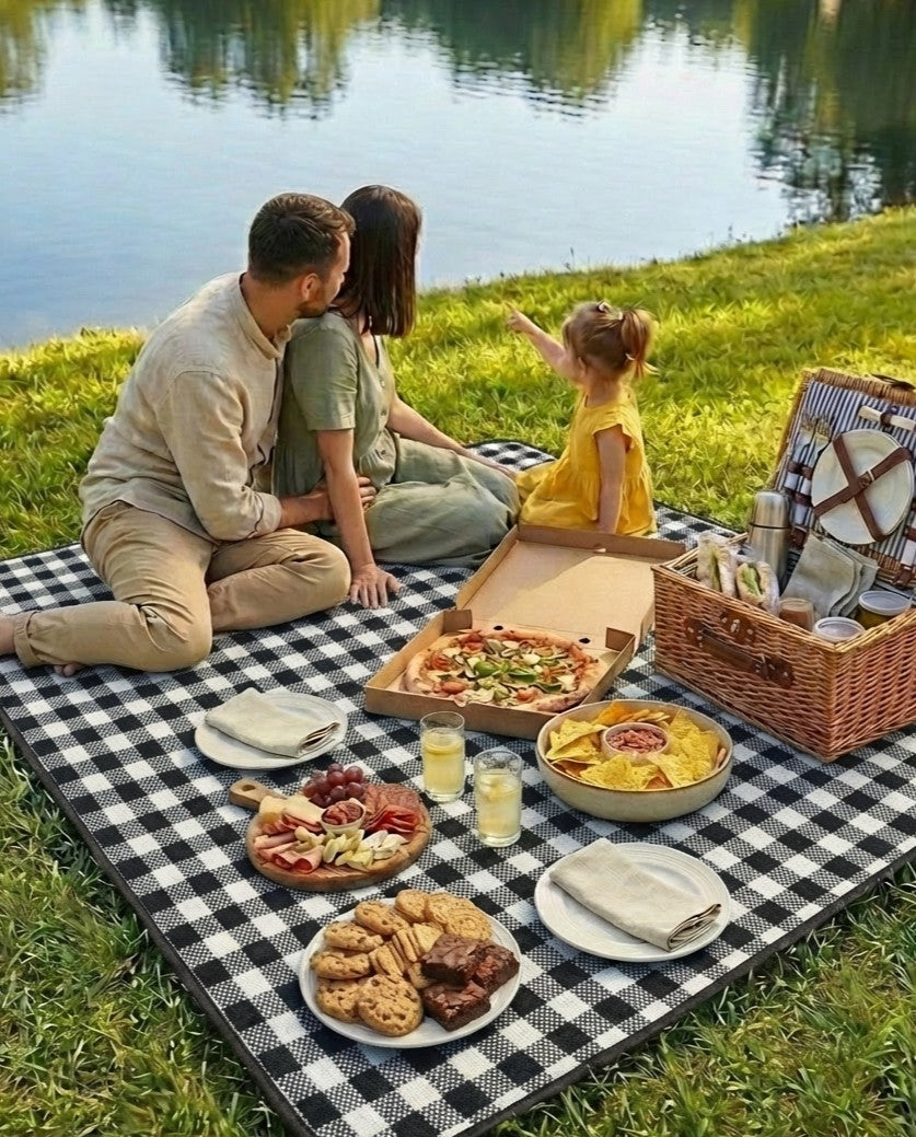 Vattentät picknickfilt – vikbar sandfri utomhusmatta