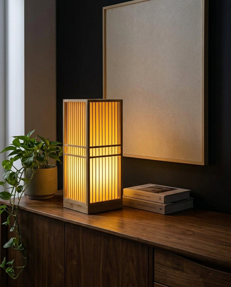 Japansk bordslampa – Bambu Zen-lampa | 4 storlekar