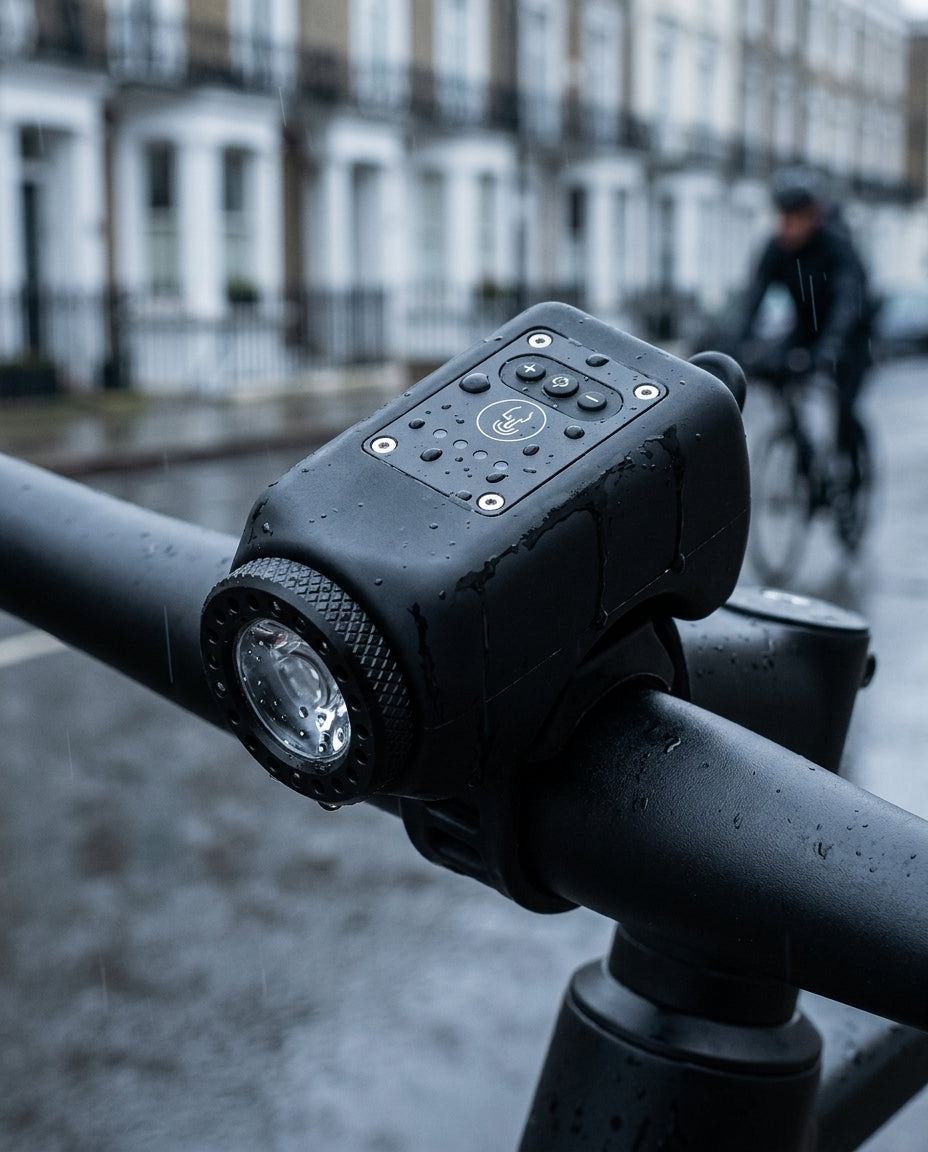 StreetGuard Cycle Beacon | 110 dB signalhorn och COB-strålkastare i ett