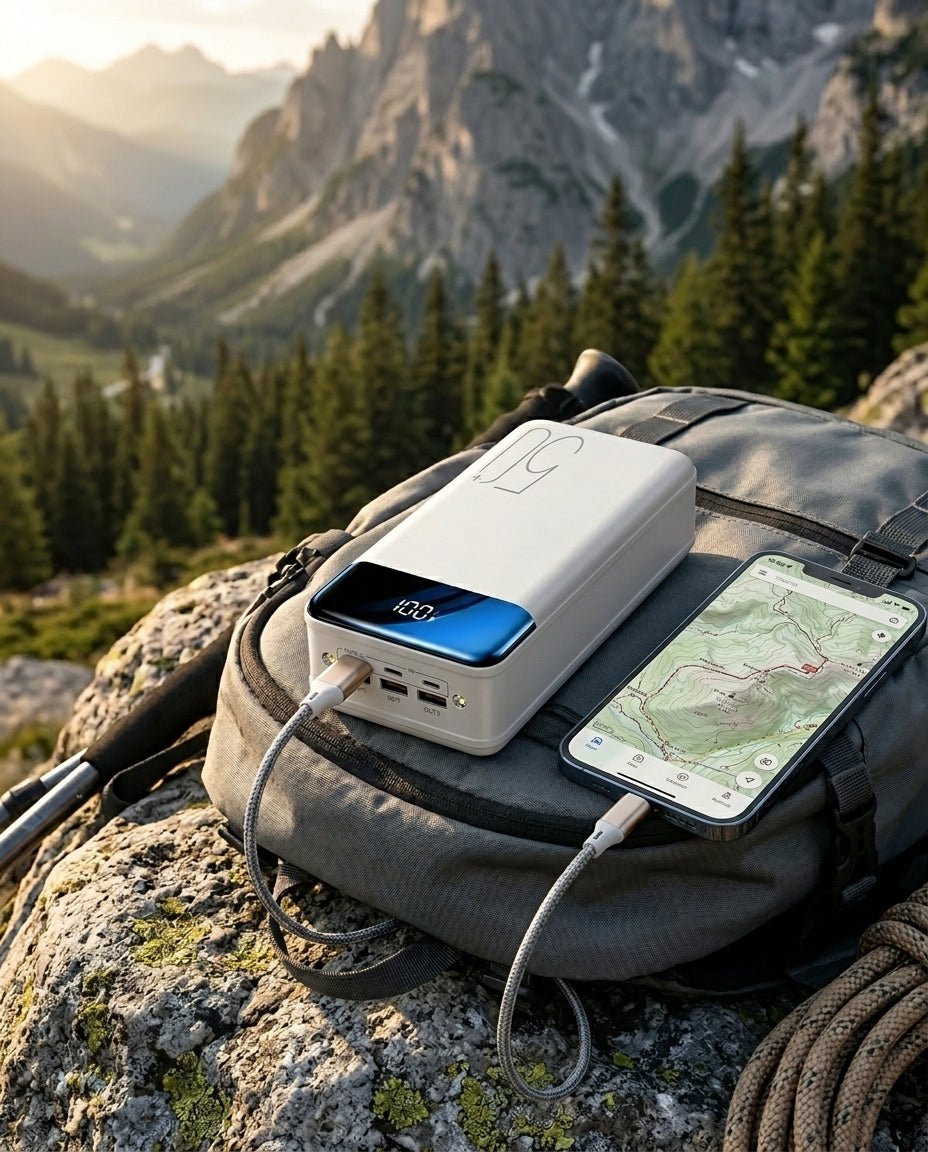 50 000 mAh powerbank | Snabbladdning – Mobil & laptop