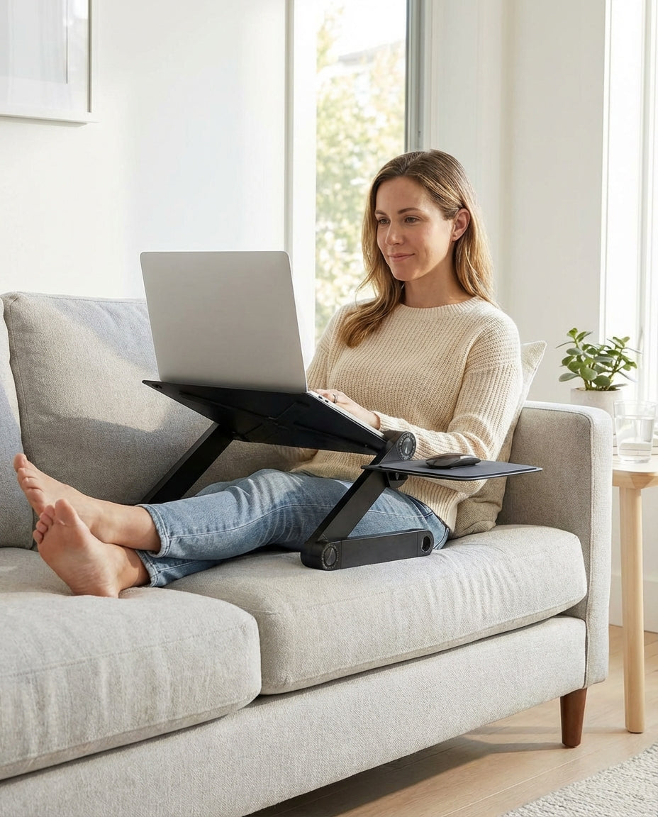Justerbart laptopstativ med musplatta | OmniDesk Pro