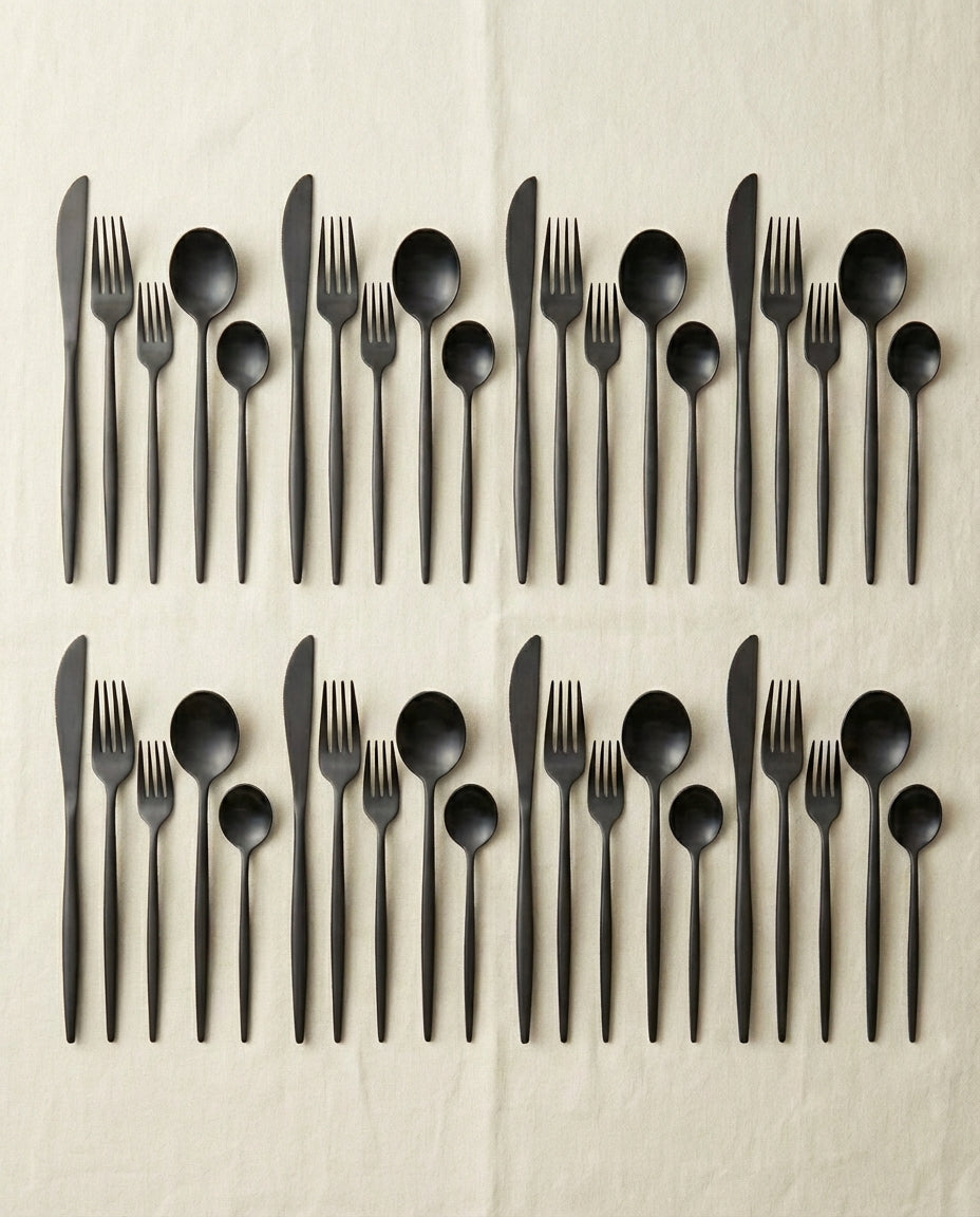 Minimalistiskt Bestick – Mattlackerat Bestick för 4–16 Pers