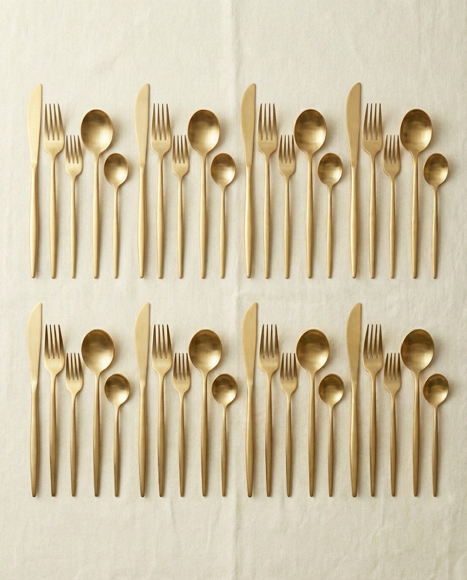 Minimalistiskt Bestick – Mattlackerat Bestick för 4–16 Pers