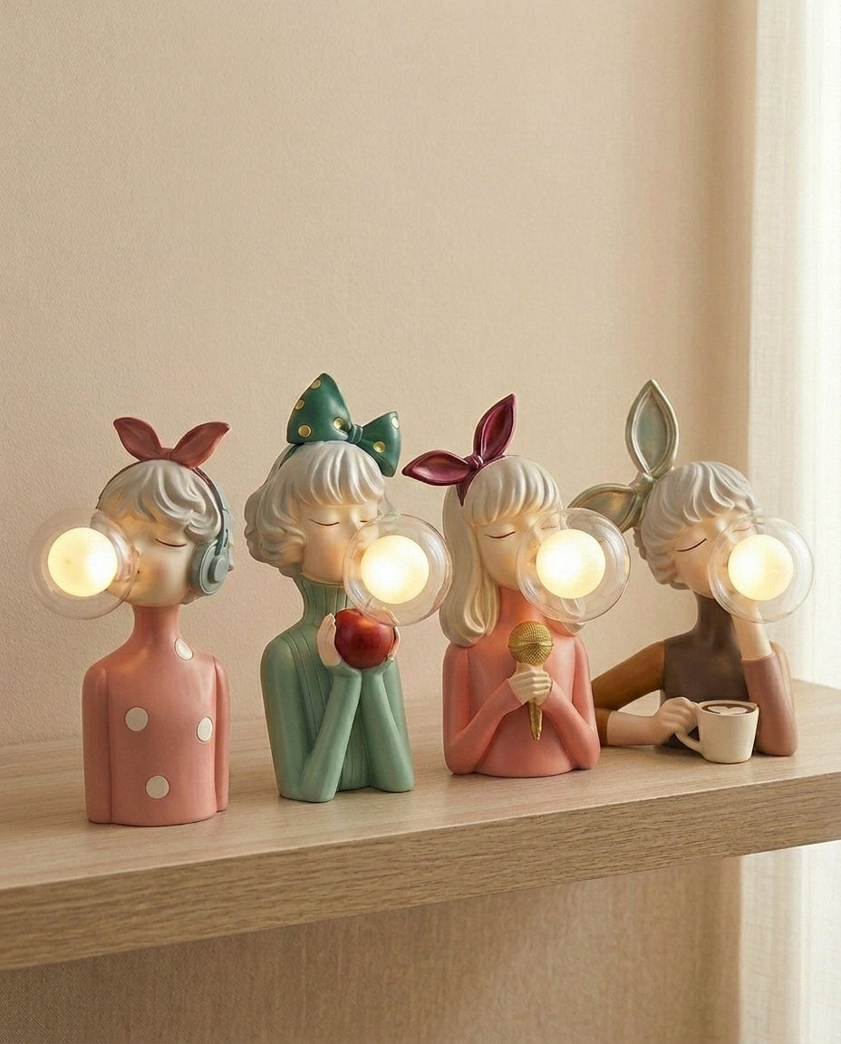 Tuggummi-figurlampa | Skulptural dekorativ bordslampa