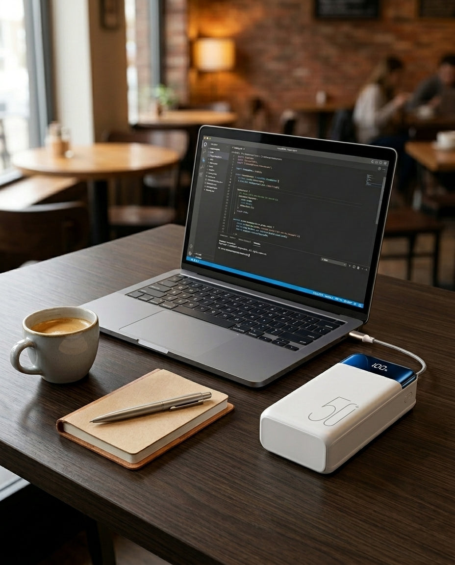 50 000 mAh powerbank | Snabbladdning – Mobil & laptop