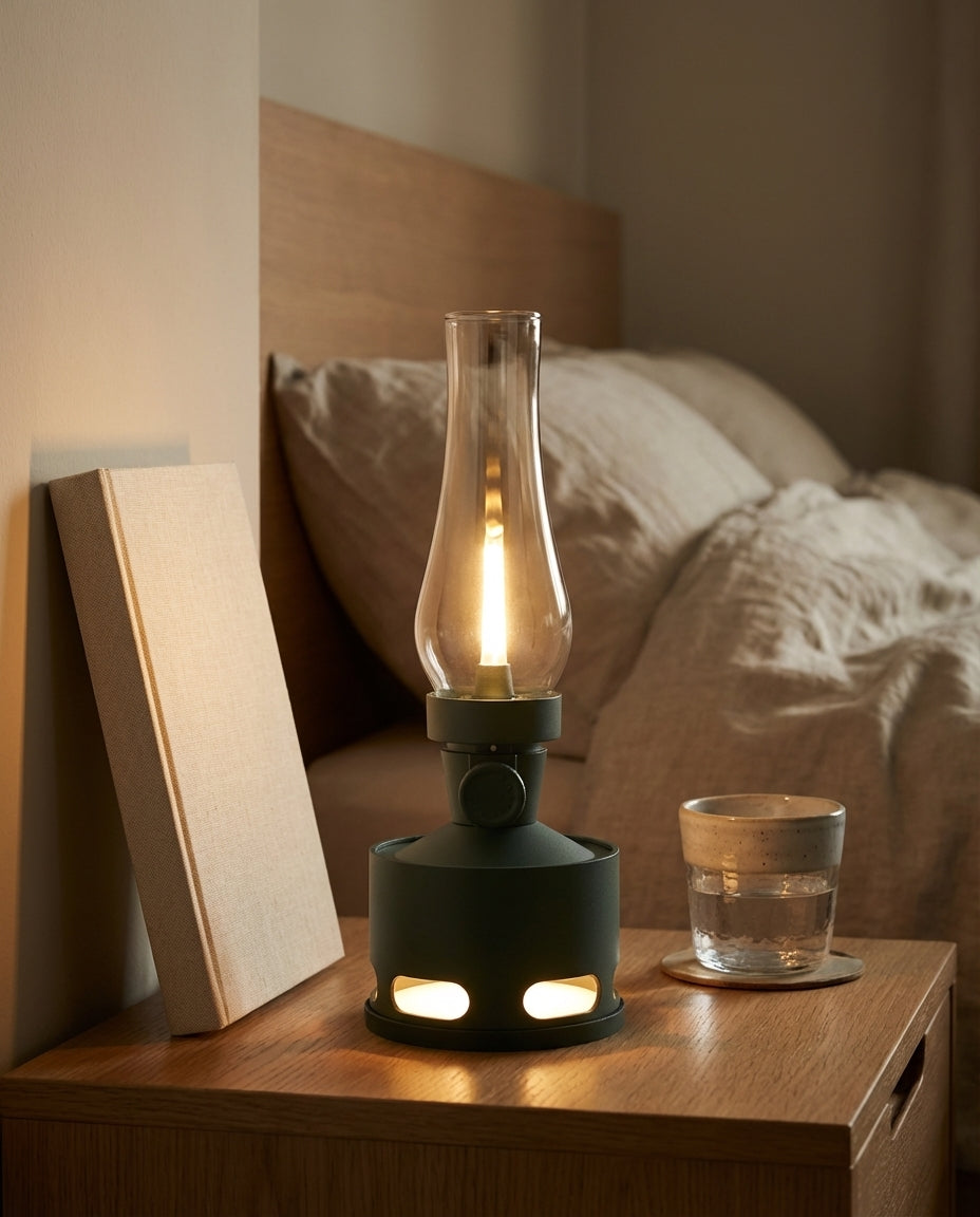 Uppladdningsbar Vintage LED-lykta – WickGlow | USB-C