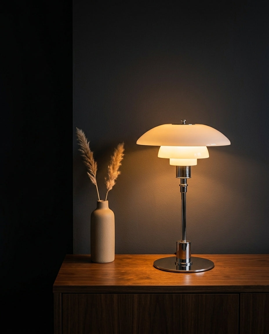 LED-bordslampa – Skandinavisk design | Järn & glas