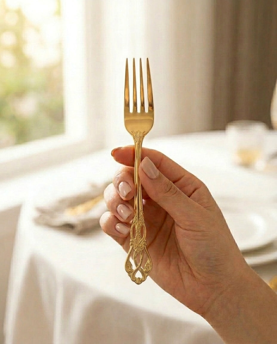 Guld Bestick 24-delar – Ornamenterat Handtag