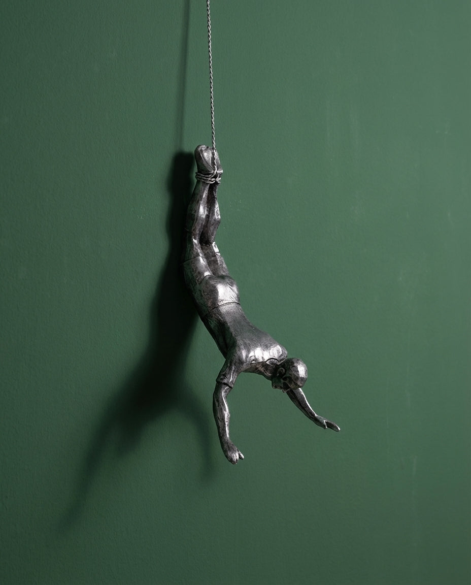 Klättrande figur väggkonst – 3-delad resinsskulptur set