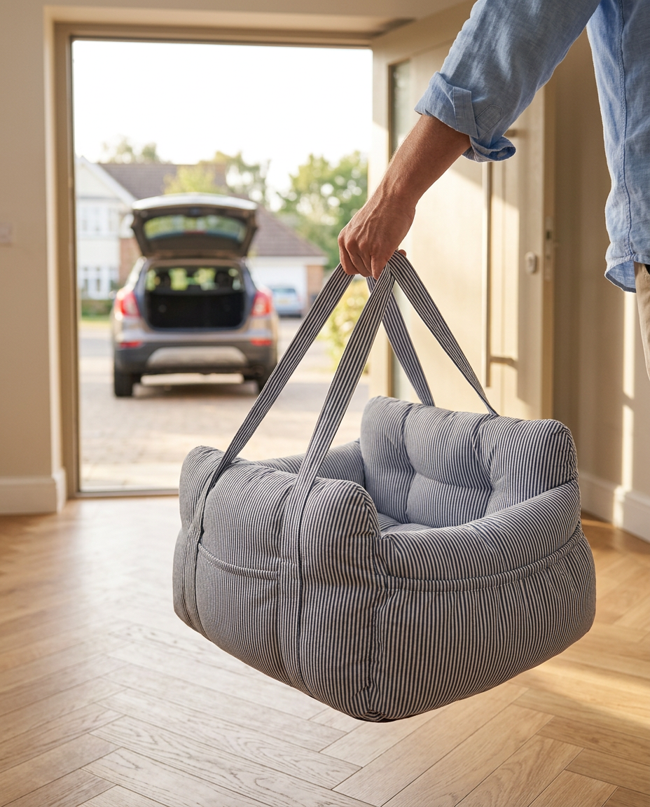 Hundbilsäng | Cosy Ride Bolster – Säker & maskintvättbar