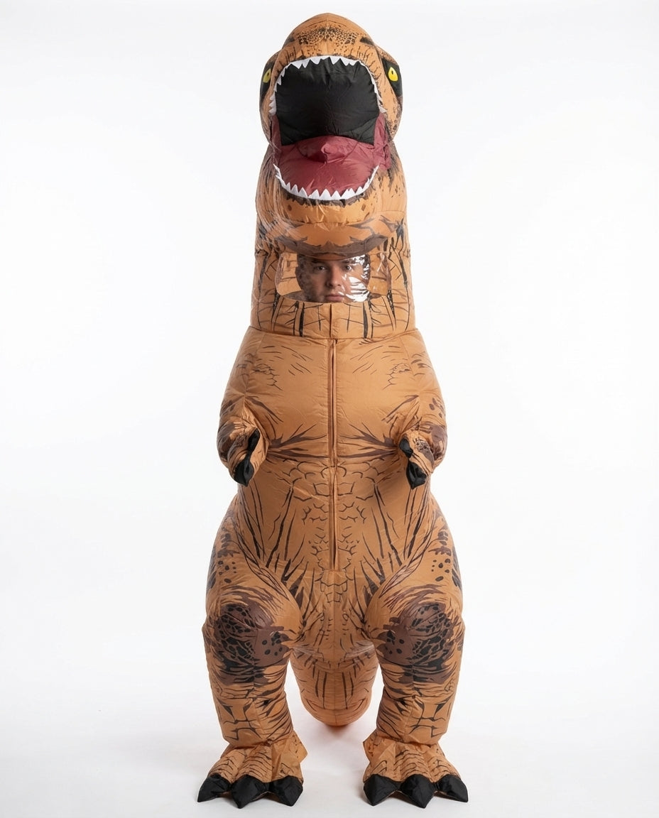 Uppblåsbar T-Rex-kostym – Barn & Vuxna | 2 Storlekar