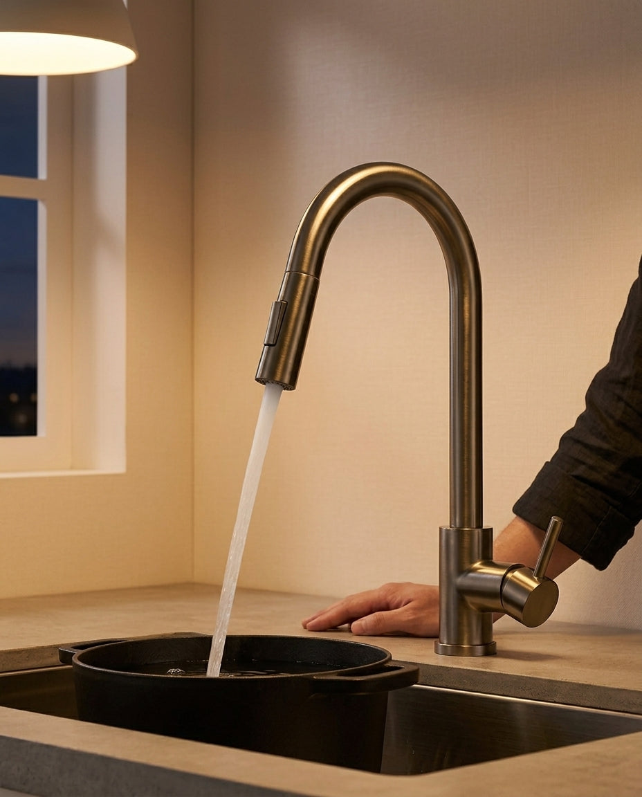 Beroeringssensorkran med utdragbar spray | SilkFlow Pro