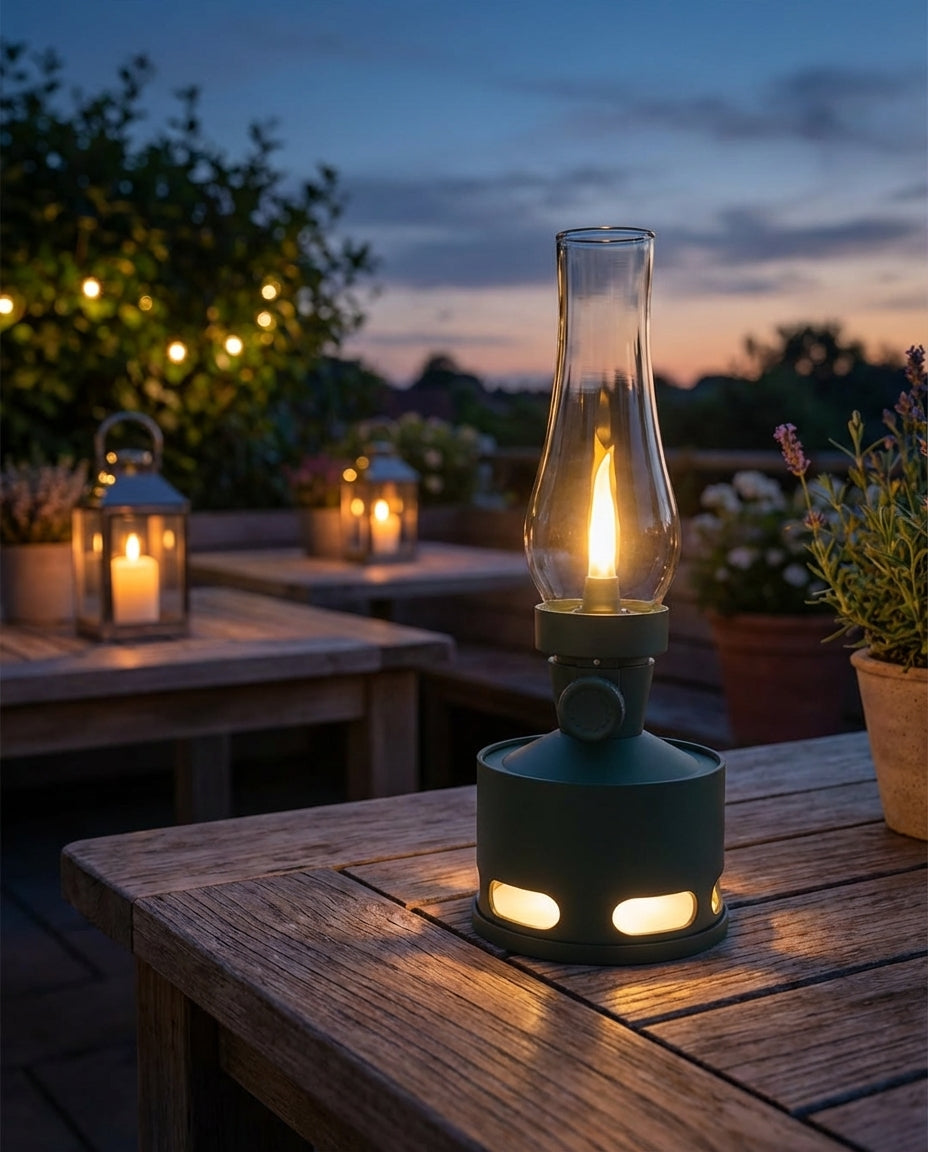 Uppladdningsbar Vintage LED-lykta – WickGlow | USB-C