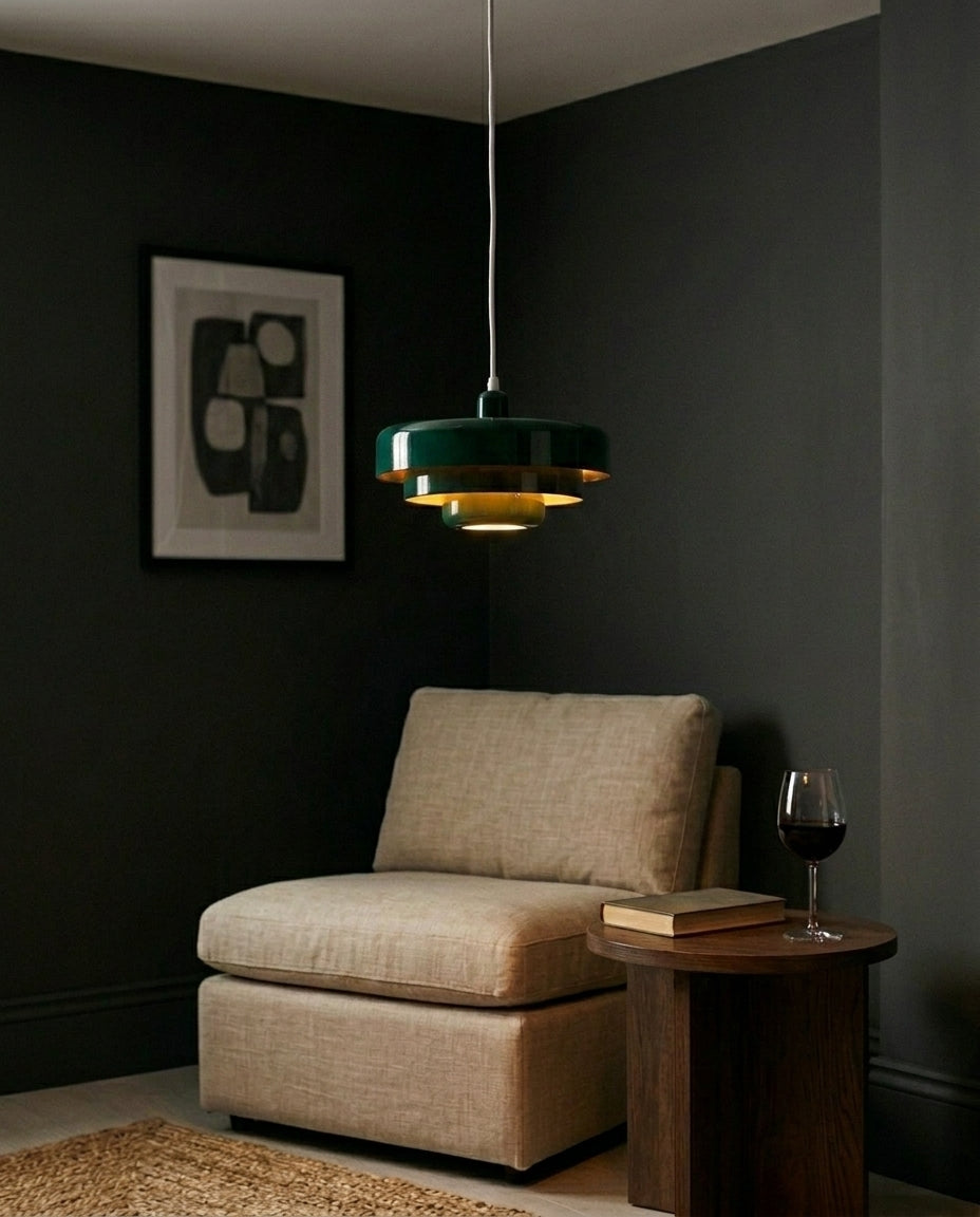 Nordisk pendellampa | Flerskiktad vintage LED-taklampa
