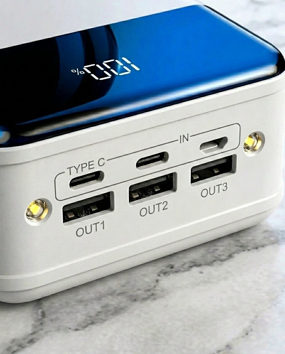 50 000 mAh powerbank | Snabbladdning – Mobil & laptop