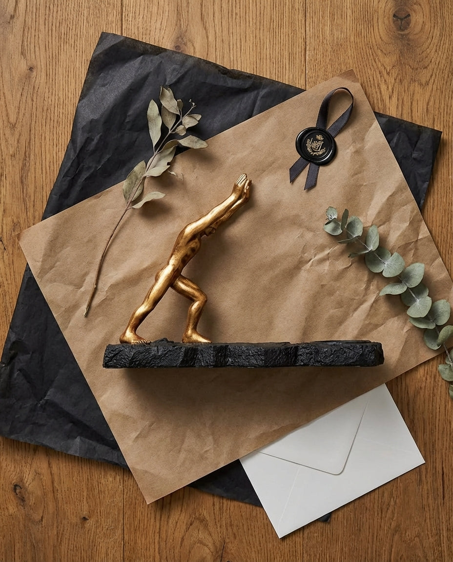 Vinflaskhållare – Skulptural metallisk displayställ