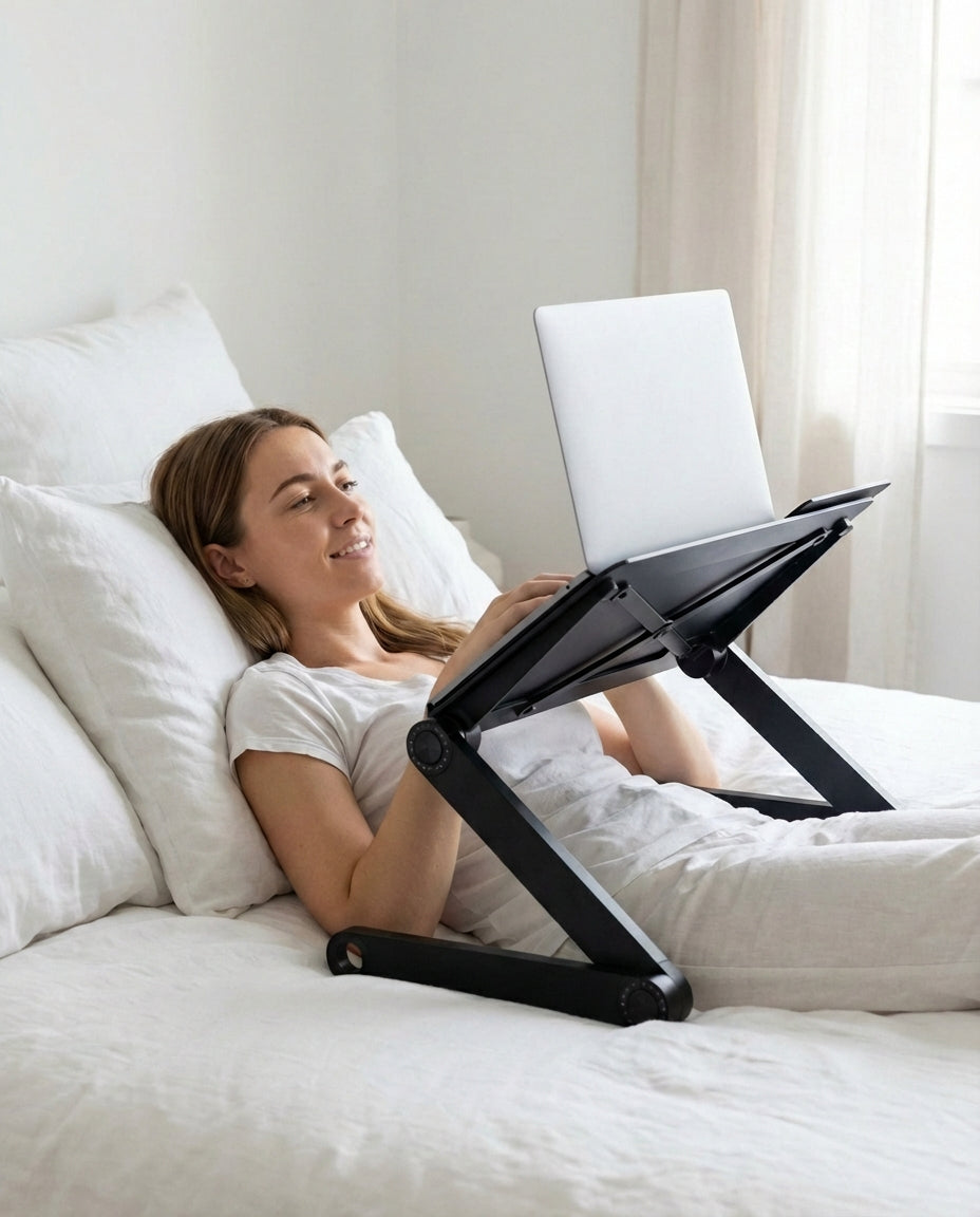 Justerbart laptopstativ med musplatta | OmniDesk Pro