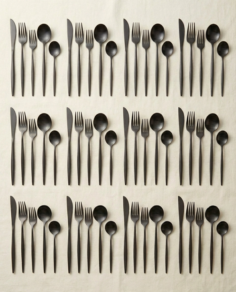 Minimalistiskt Bestick – Mattlackerat Bestick för 4–16 Pers