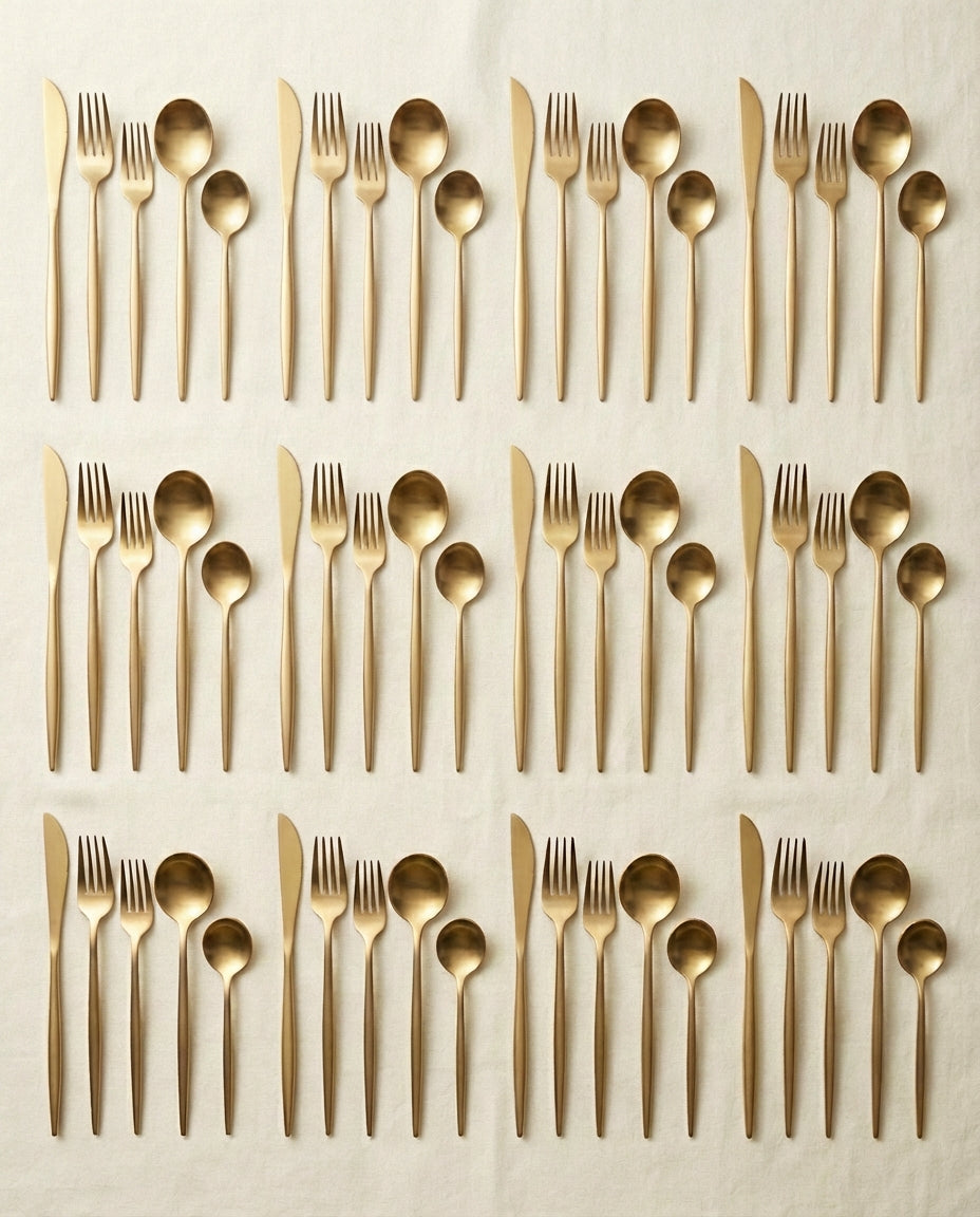 Minimalistiskt Bestick – Mattlackerat Bestick för 4–16 Pers