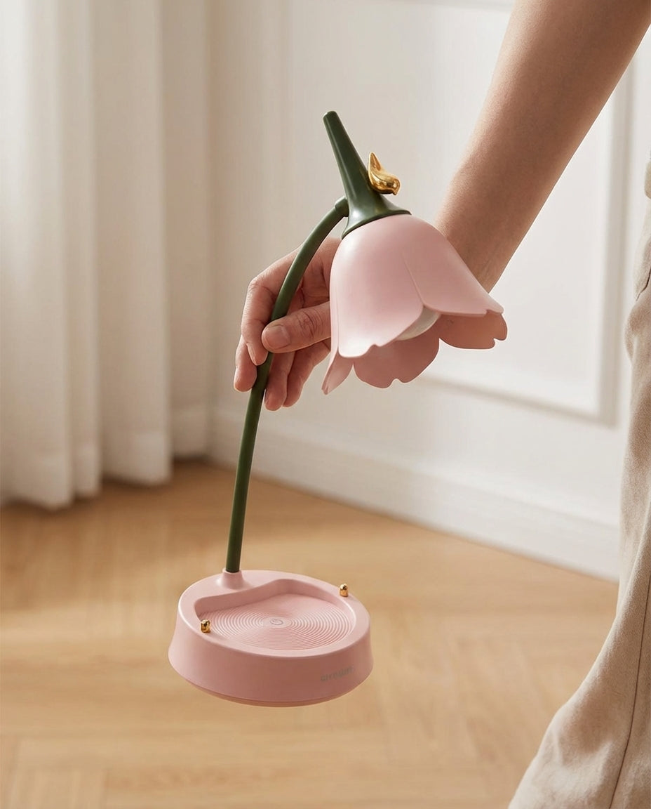 Blomformad bordslampa | BloomGlow – Touch & Dimbar LED